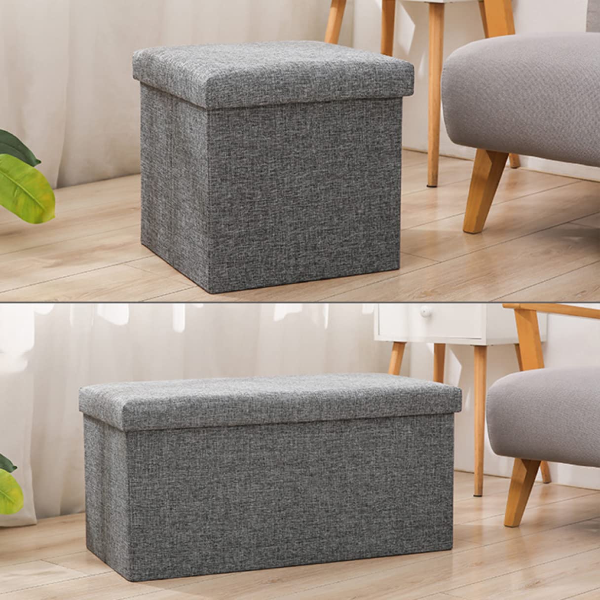スツールボックス Amazon｜[SDGYS3G] オットマン 収納 グレー 収納スツール収納付