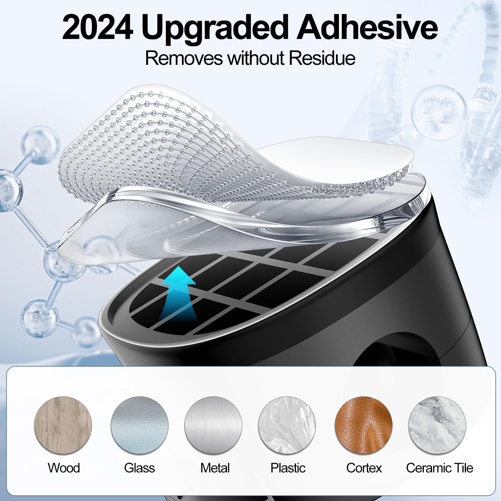 Paquete de 6 clips magnéticos para cables y bridas para cables, soporte para cables [organizador ajustable suave para cables], gestión de cables debajo del escritorio, soporte adhesivo para cables de
