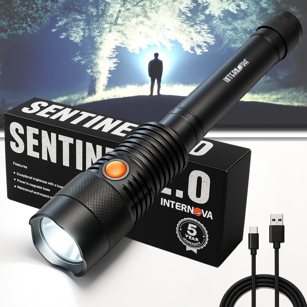 INTERNOVA® Sentinel 2000 Lumen Rechargeable Flashlight 10.5 Inches