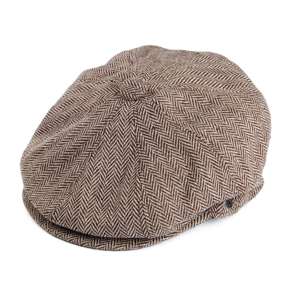 Jaxon & James Herringbone Newsboy Cap - Brown - Medium