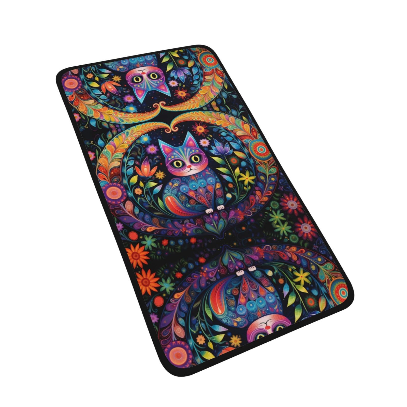WBQLSL Colored Tabby cat Patterned Sports Towel (16x28 inches) - Lightweight Quick-Drying Absorbent Towel, Suitable for Swimming, Fitness, Yoga, etc.