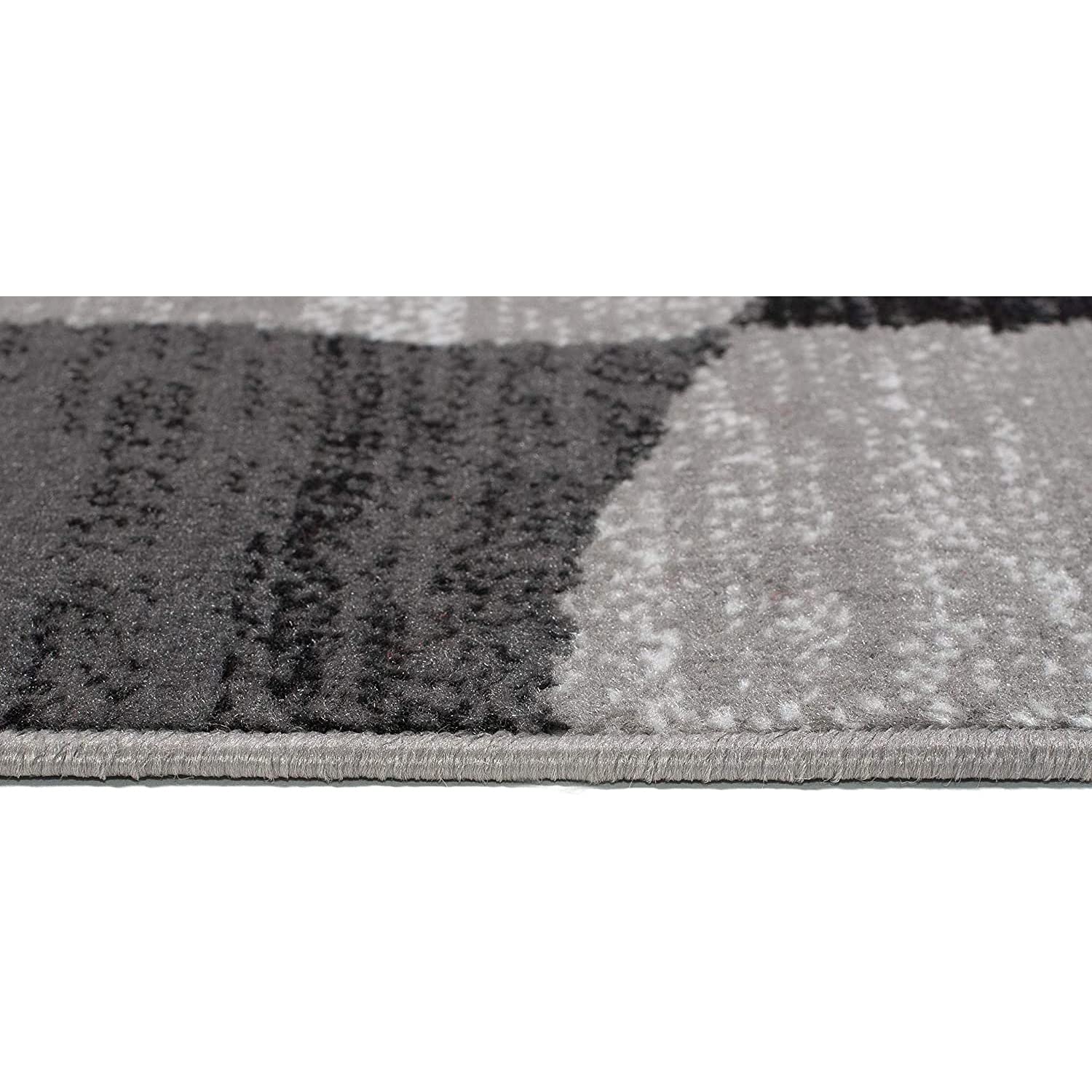 Carpeto Groß Teppich Wohnzimmer 200x300cm Anthrazit Grau Geometrisch Weich
