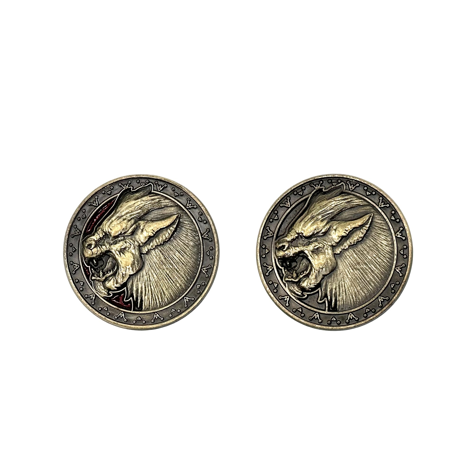 Norse Foundry Monster Coins – Wolf (10 Pack) | 25mm Zinc Alloy RPG Tokens with Red Enamel Finish | Premium Fantasy Props for DND, Pathfinder, Tabletop Gaming, Encounters & Collectible Sets
