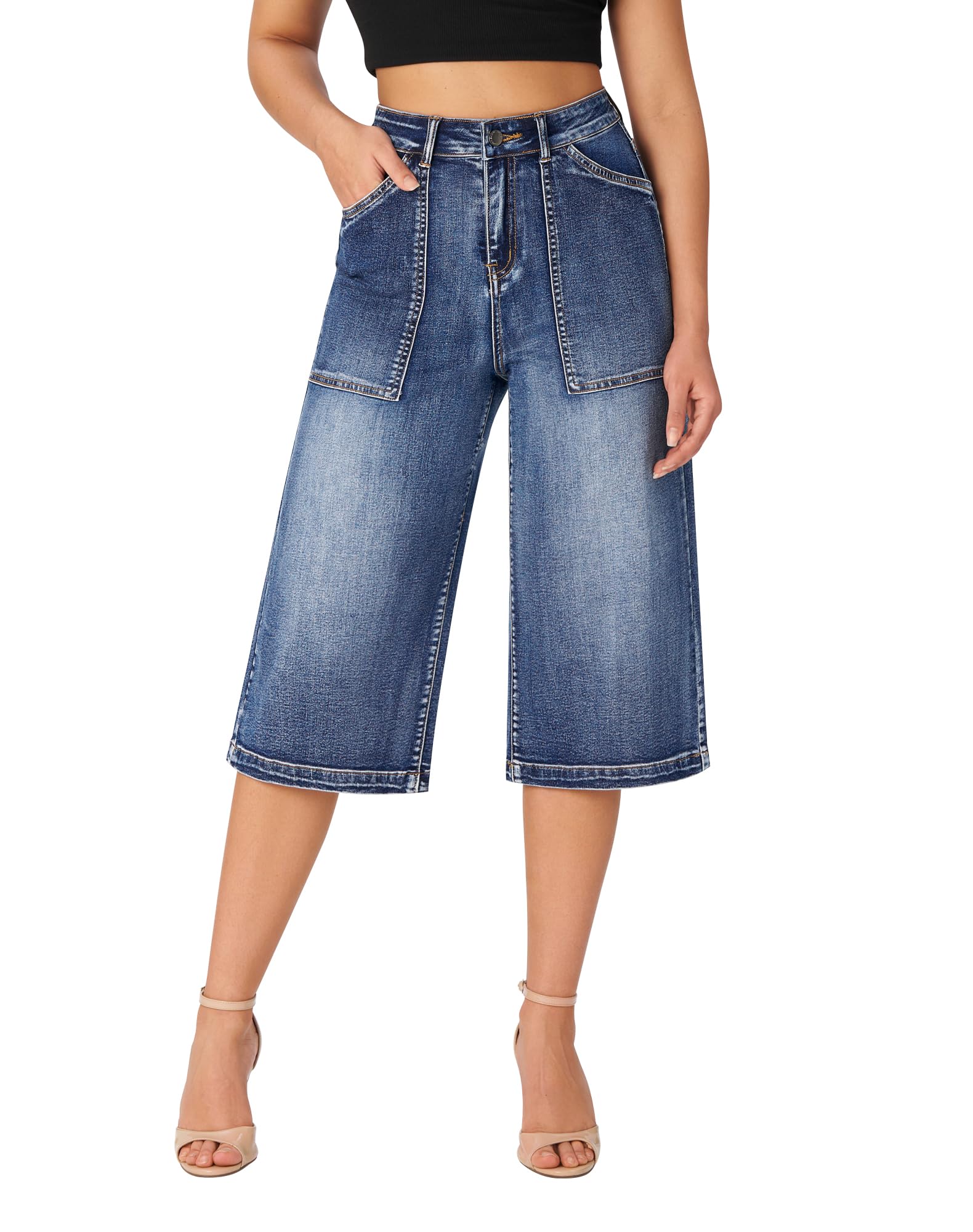 roswear Women's Wide Leg Capri Pants