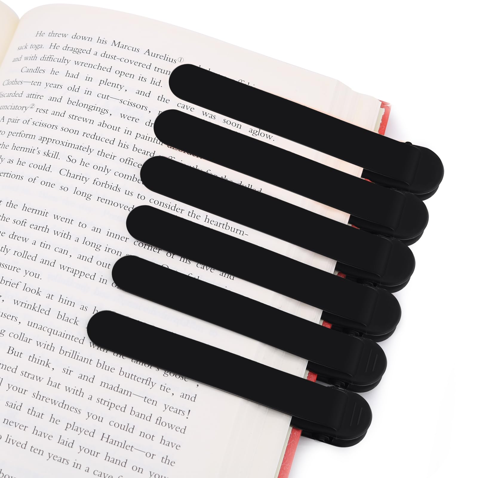 SMUK 6pcs Automatic Bookmark, Silicone Book Marks for Reading Women, Men, Kids, Book Lovers, Cute Unique Book Markers for Reading, Reading Accessories Gifts for Book Lovers
