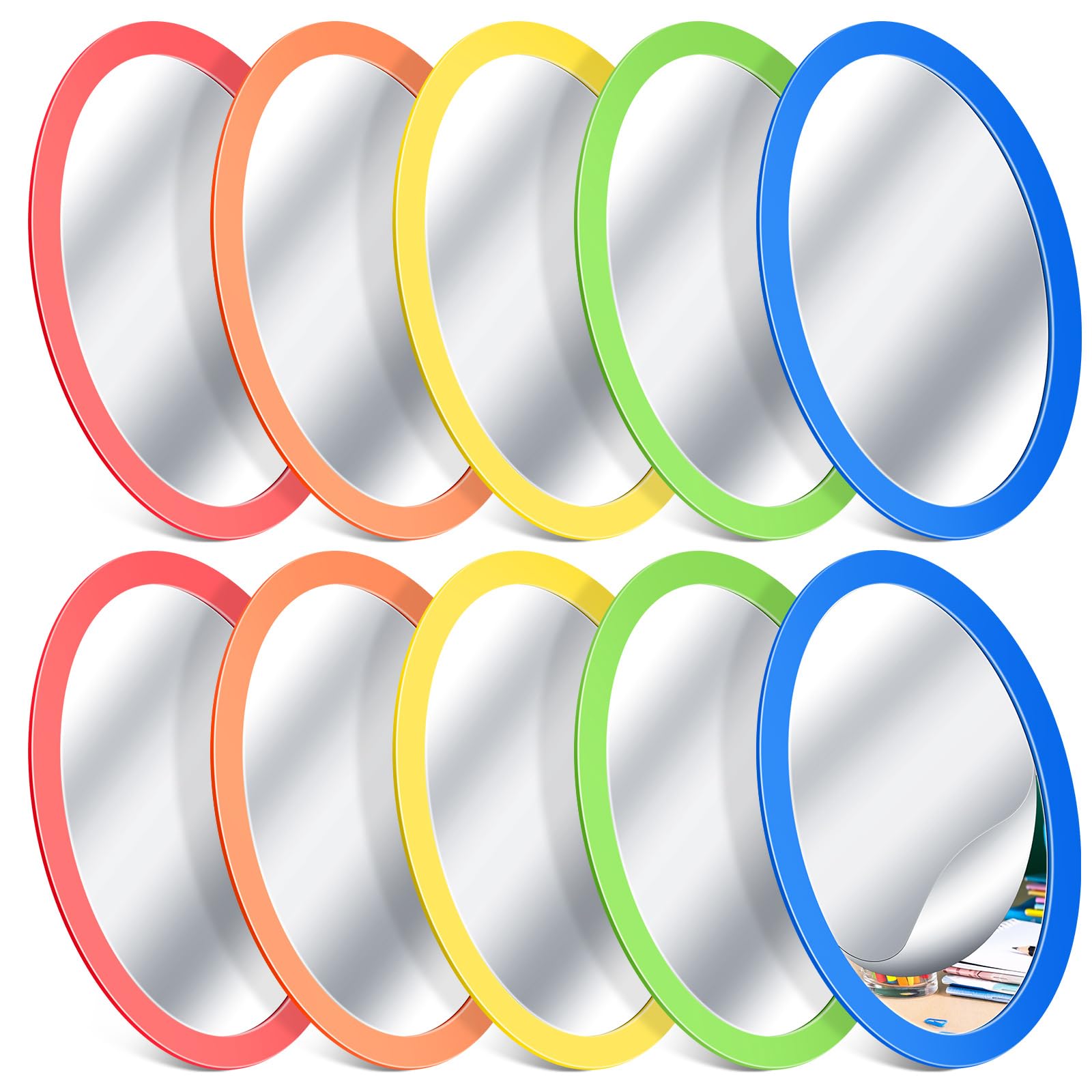 Miroir incassable en plastique Dandat lot de 10 petits formats