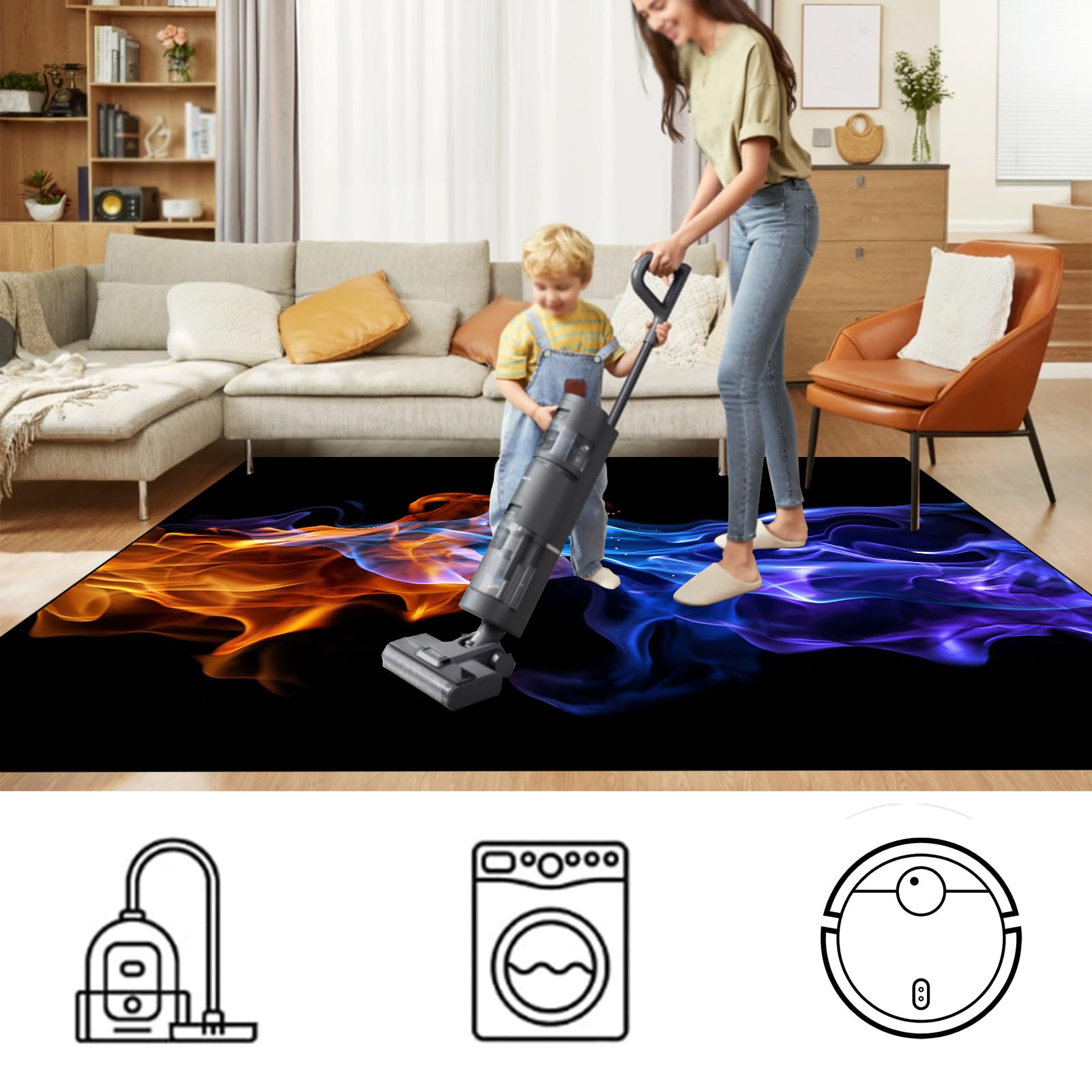 Tapis de Chaise Gaming, Tapis Chaise de Bureau, Tapis de Protection pour Sols Durs, Tapis de Sol Bureau Tissu, Tapis Protège-Sol pour Chaise 120 x 150 cm, Tapis de Sol pour Bureau Plancher de Bois