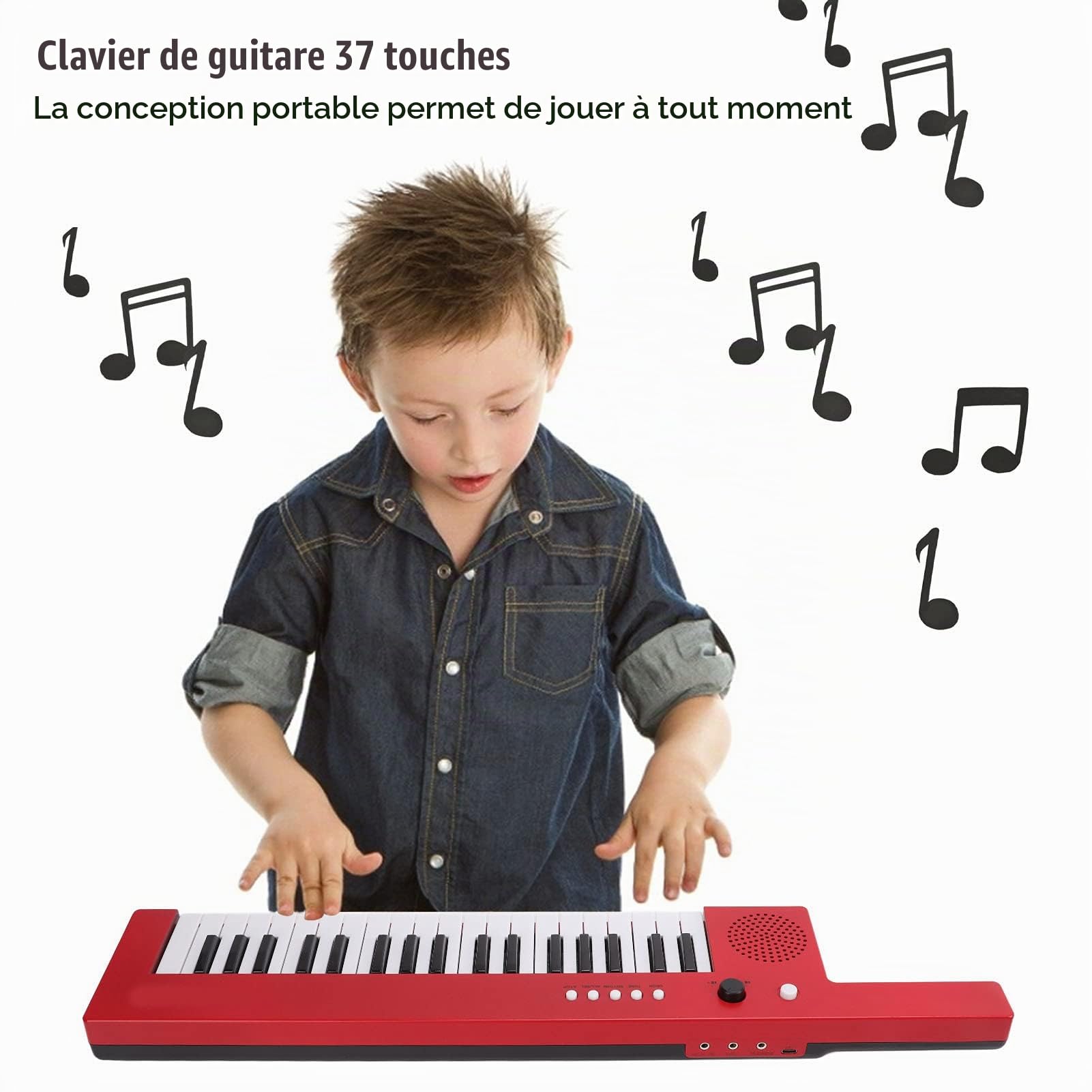 Alomejor 37 Touches Clavier électronique Piano Portable Guitare Orgue électronique Mini Keytar Instrument de Musique