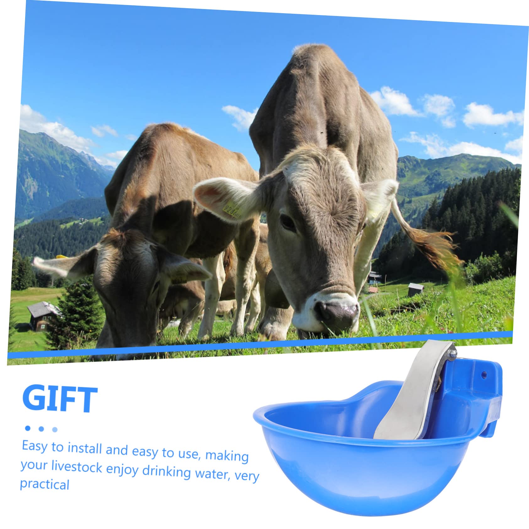 Bebedero Automático para Ganado de Plástico y Acero Inoxidable Azul | Gran Capacidad, sin Fugas de Agua, Fácil de Usar para Ovejas y Otros Animales de Granja