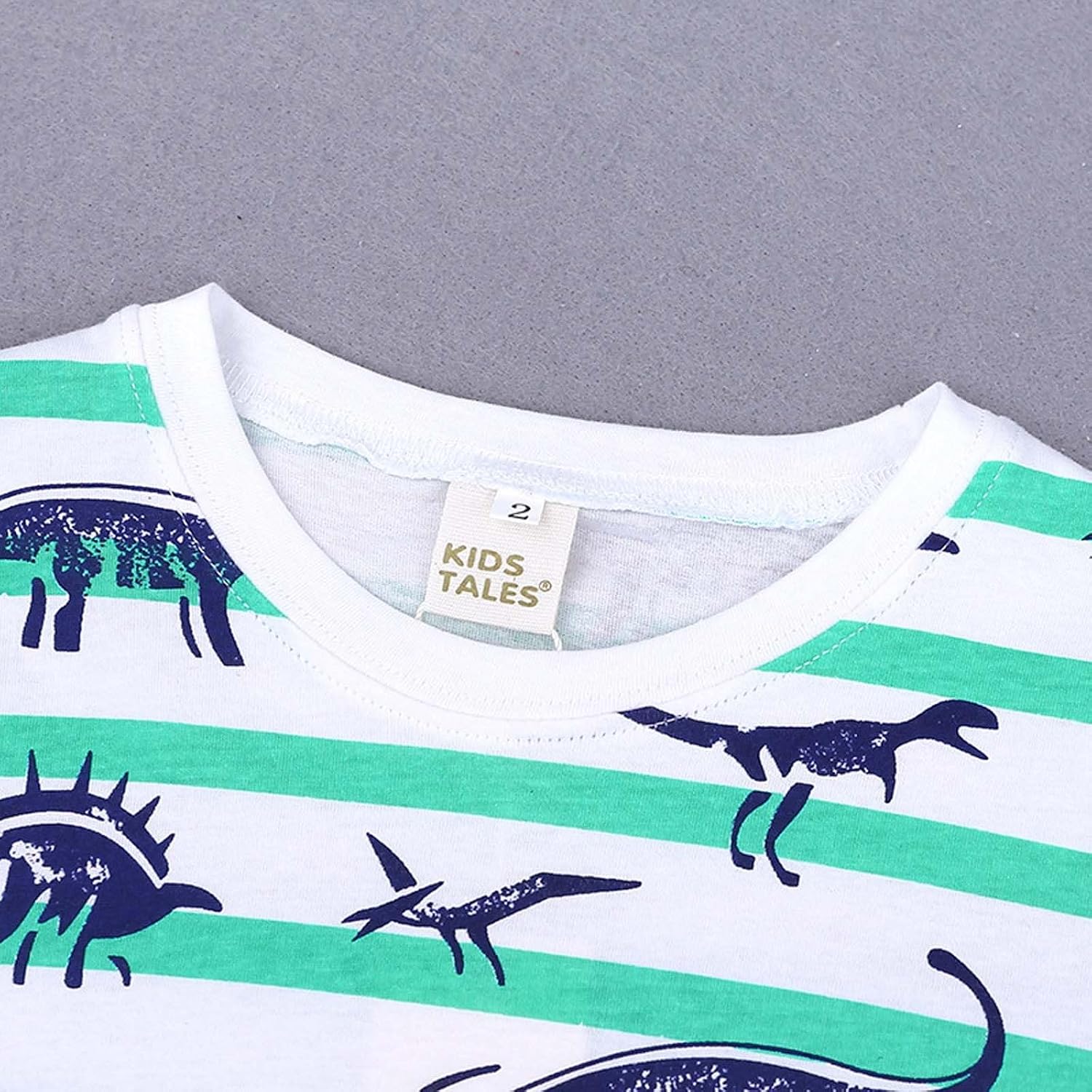 Boys 2 Pieces Summer Beach Outfits 2026 Two Piece Short Sleeve Shirt And Short Sets Dinosaur Print Crewneck Cozy Clothing