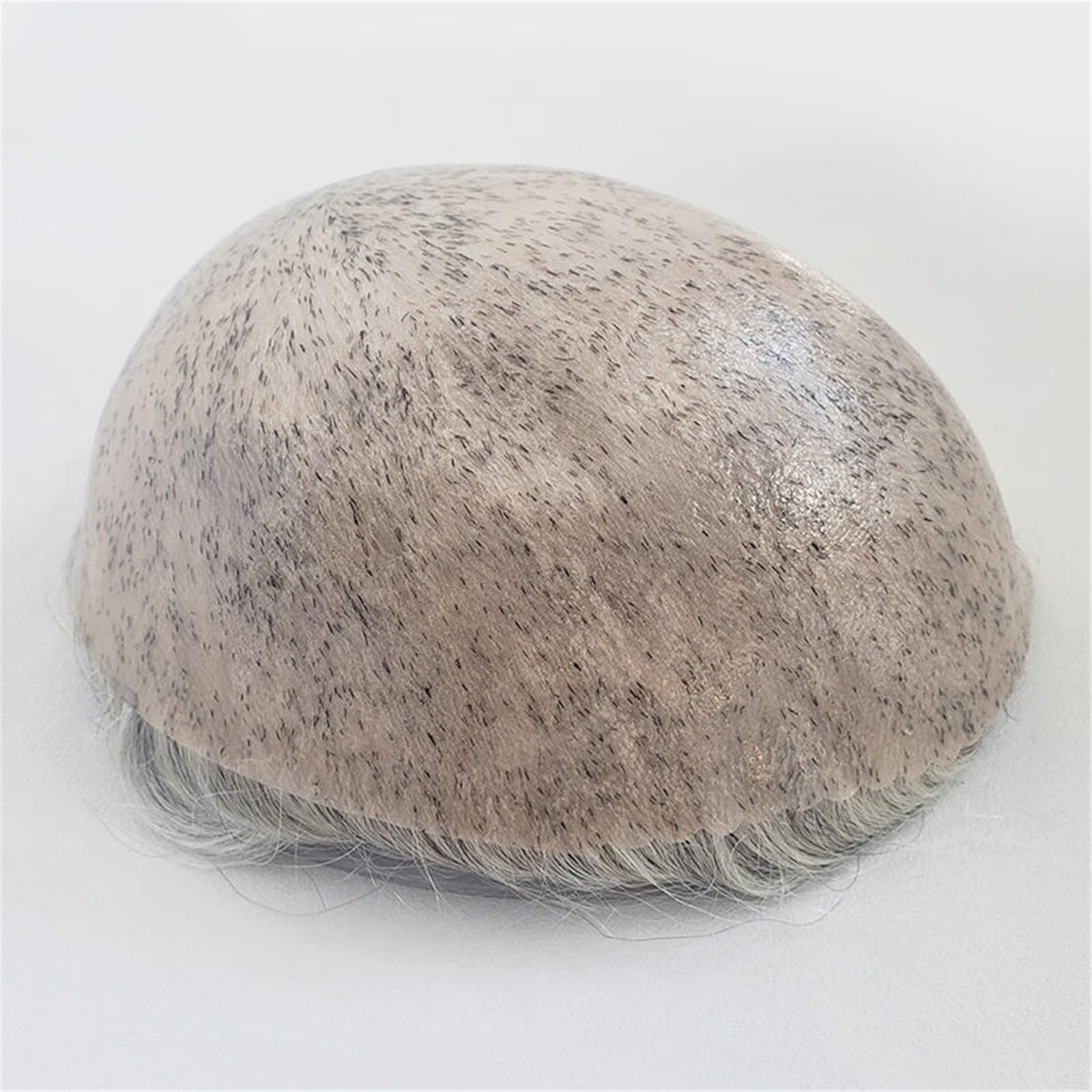 Męska końcówka dla mężczyzn, ludzka treska 0,12-0,14 mm, pełna skóra, męska proteza włosów #1B80 (6x8)