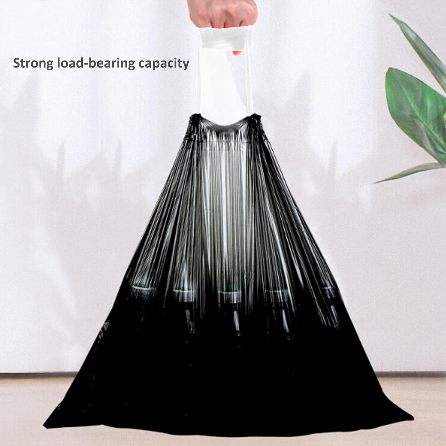 Code Q 100 Count Heavy Duty Trash Bags 1.2 Mil THICK 13-17 Gallon / 40-65 Liter Drawstring Black Garbage Liners Heavy Duty Plastic Bags Compatible with simplehuman Code Q (Pack of 1)