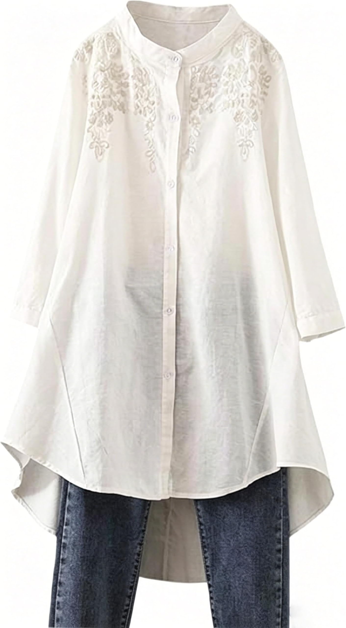 Women's Cotton Linen Button Down Shirts Casual Tops