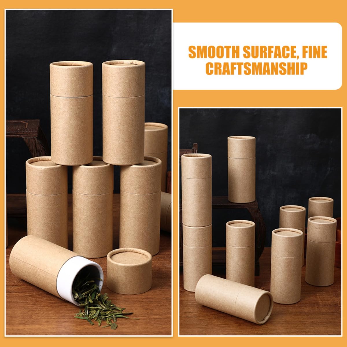 Beaupretty Scatola in Carta Kraft Rustica da 15 Pezzi per Conservazione Multifunzionale, Capacità 50ml, per Uso Domestico e Dispensa, Design Naturale ed Ecologico