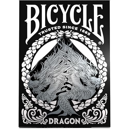 Bicycle Black Dragon Silver Foil Premium Playing Cards, 1 Deck