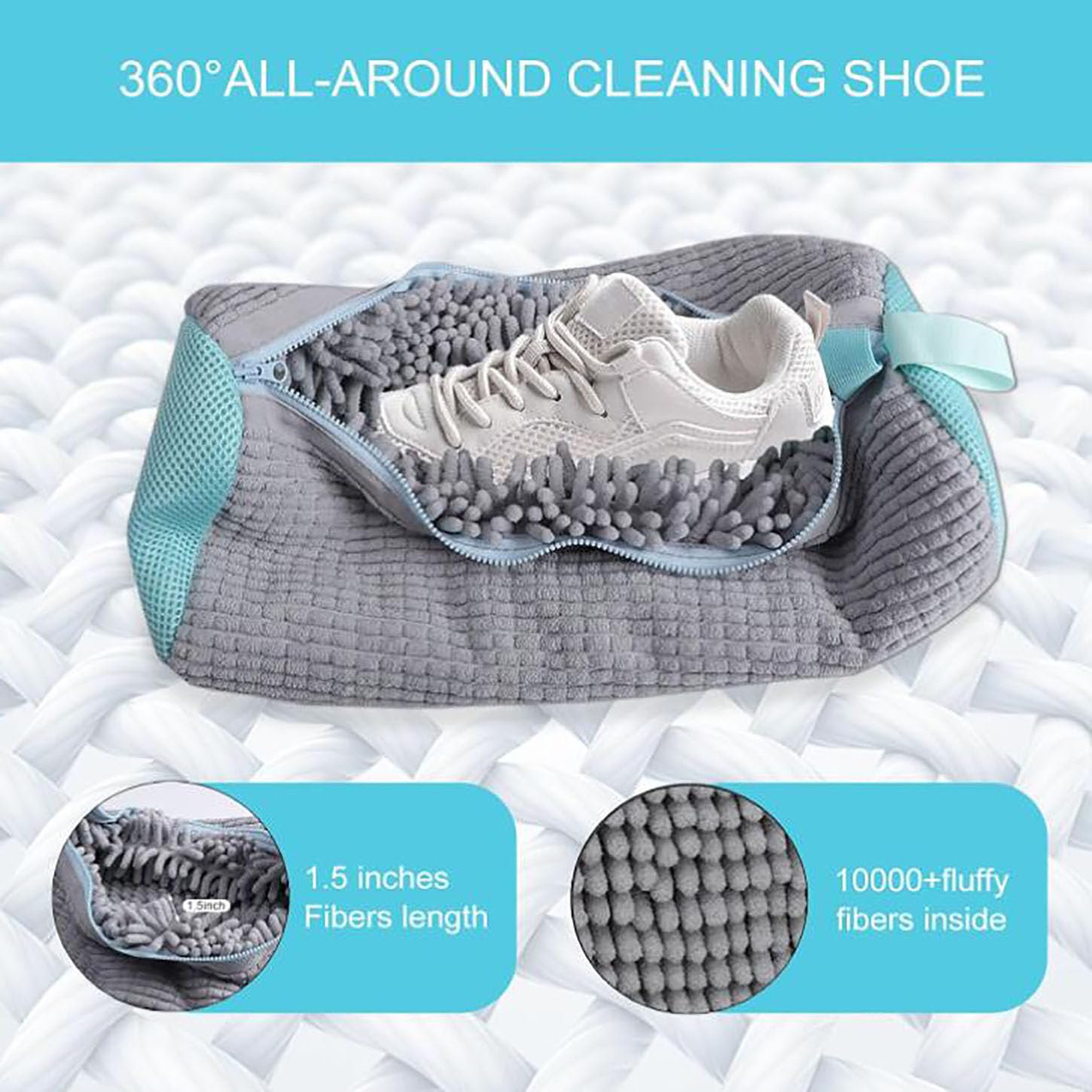 Bolsa para Lavar Zapatillas En Lavadora,2 Piezas Bolsa Zapatos Lavadora,Bolsas para La Colada para Zapatos con Fibras Esponjosas,Bolsa De Lavandería Secadora Proteger,Reutilizable