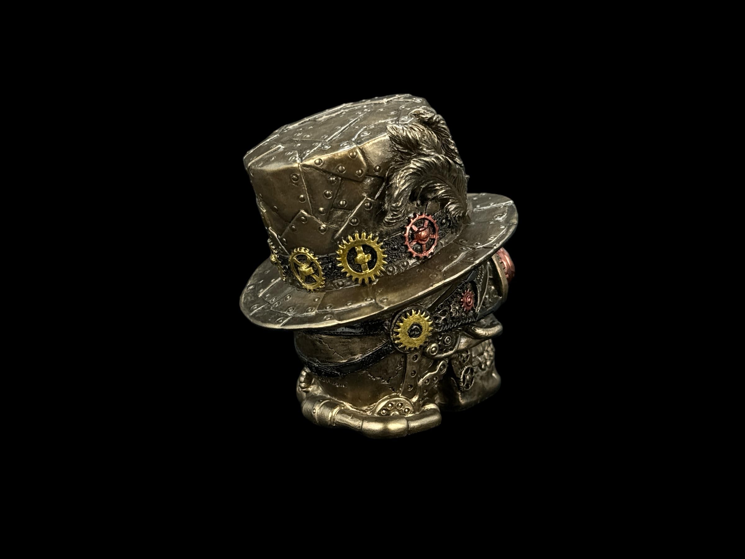 57 SPECIAL REPLICAS Statua Decorativa da Interno - Scultura in stile steampunk con teschio e cappello a cilindro - Scultura Moderna Design