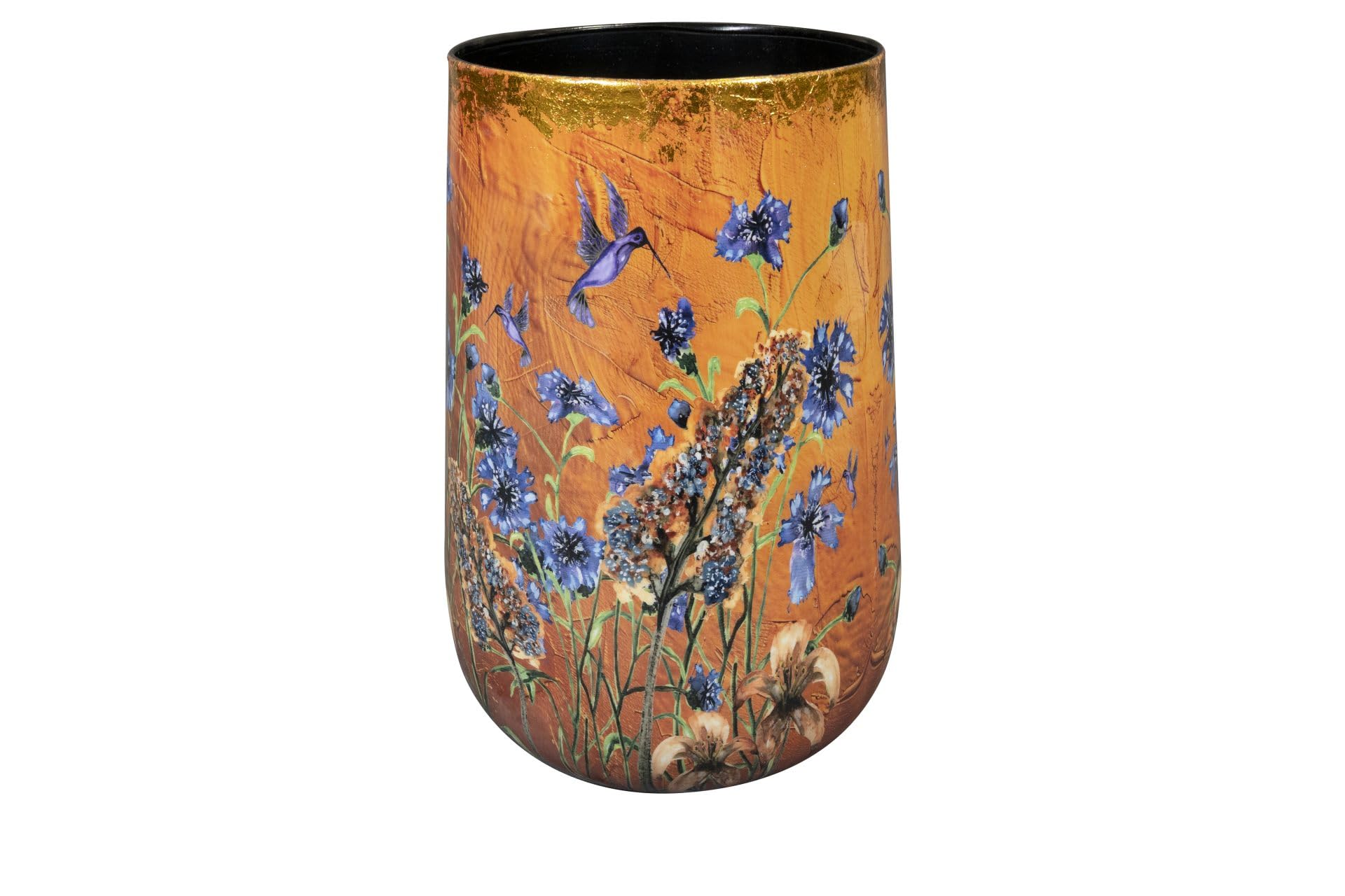 Vase Dreamy Hummingbird - 20x29 - Metall & Epoxy - Exklusive Haushaltswaren für den Innenbereich - Handgefertigt - Einzigartiger Druck - Designed by Lammie