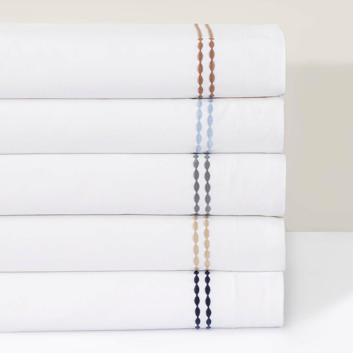 Dreamology White Duvet Cover Luxury Hotel Quality Bedding Set 100% Cotton Embroidered Duvet Covers with 2 Pillow Shams Hypoallergenic Zipper Closure 3 Pieces Duvet Set (Sky Blue, King)