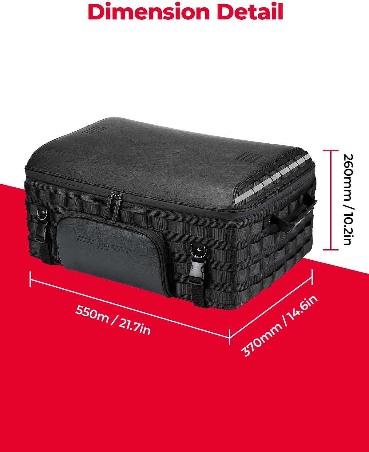 KEMIMOTO Motorcycle Travel Luggage 53L Trunk Rack Tail Bag Helmet Bag Compatible with Touring Trike Models Road King Street Glide Road Glide