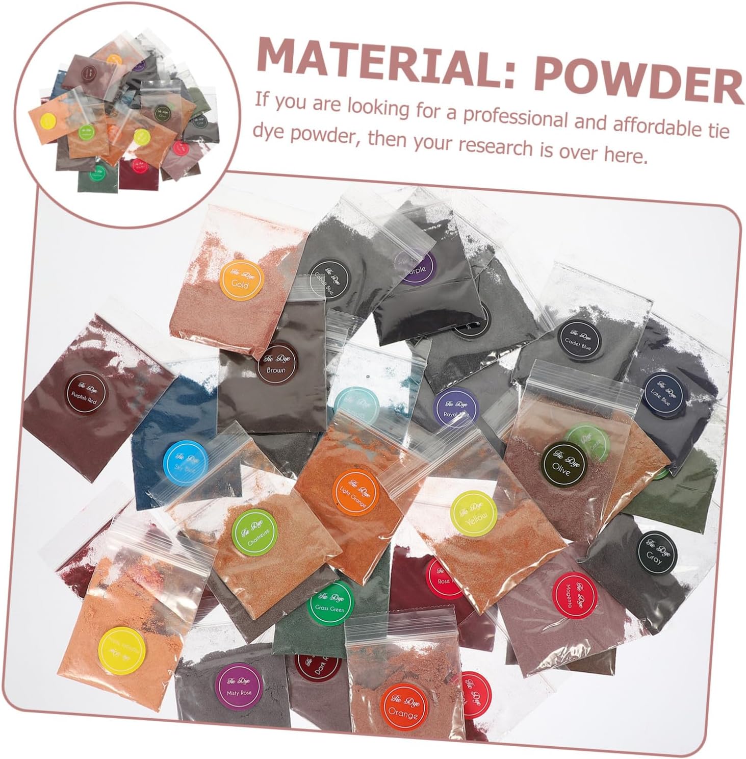Tie Dye Powder Refill Pack Vibrant Permanent Dye Colors for DIY Tie Dyeing Bright Fabric Suitable for Adults Non-Toxic Bags for Creative Party Crafts and Halloween