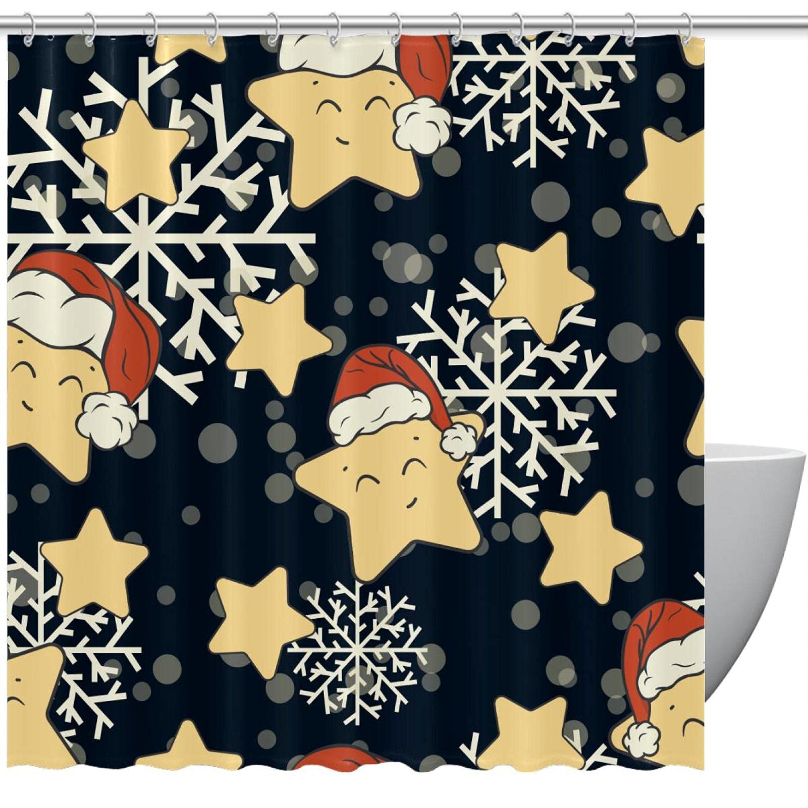 Rideau de douche flocons de neige pour une ambiance hivernale et cocooning