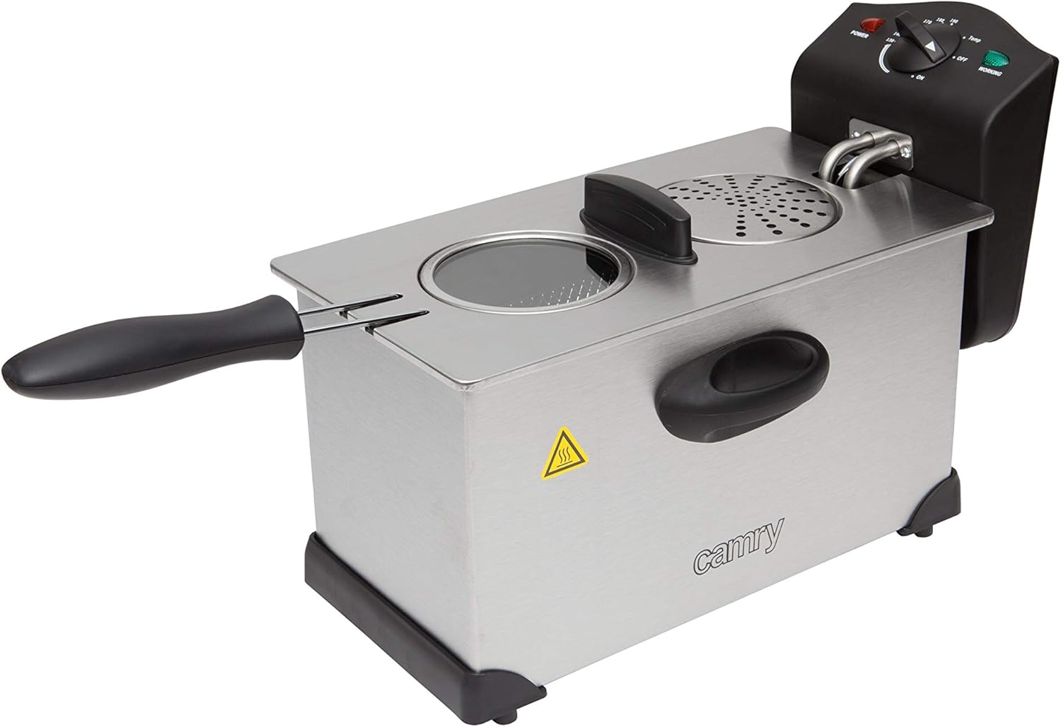 JUNG CAMRY CR4909 Friggitrice con olio 3L, spegnimento automatico, 2000 W, friggitrice con grasso, controllo della temperatura, cestino con funzione di sollevamento, 45 x 22 x 26 cm JUNG CAMRY CR4909 Friggitrice con olio 3L, spegnimento automatico, 2000 W, friggitrice con grasso, controllo della temperatura, cestino con funzione di sollevamento, 45 x 22 x 26 cm