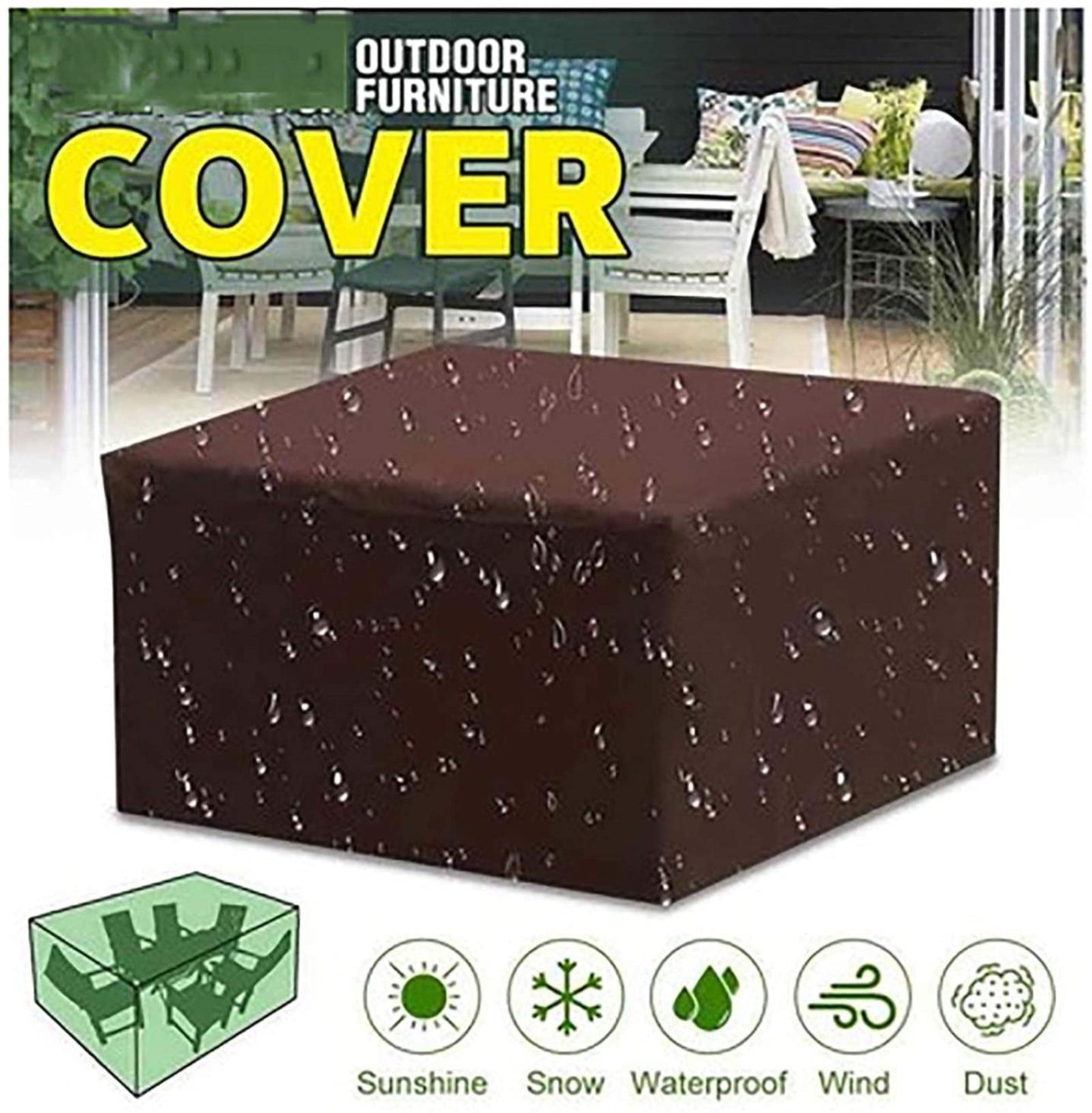 Copertura per mobili da Giardino, Copertura Protettiva per mobili da Giardino Impermeabile, Antivento, Resistente ai Raggi UV, Tessuto Oxford Resistente 210D per Esterni
