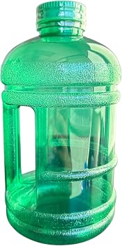 AquaNation 1/2 Gallon BPA Free Water Bottle with Integrated Handle 1.89L Large Reusable Hydration Jug with Non Spill Screw-On Lid for Gym, Fitness, Travel & Daily Use Green
