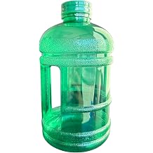 AquaNation 1/2 Gallon BPA Free Water Bottle with Integrated Handle 1.89L Large Reusable Hydration Jug with Non Spill Screw-On Lid for Gym, Fitness, Travel & Daily Use Green