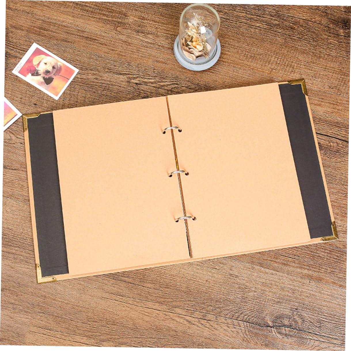 iplusmile Álbum de Fotos DIY Retro de Papel Kraft Hecho a Mano, Páginas Amarillas y Caja de Cartón, Álbum de Recortes Autoadhesivo para Recuerdos Familiares y Viajes