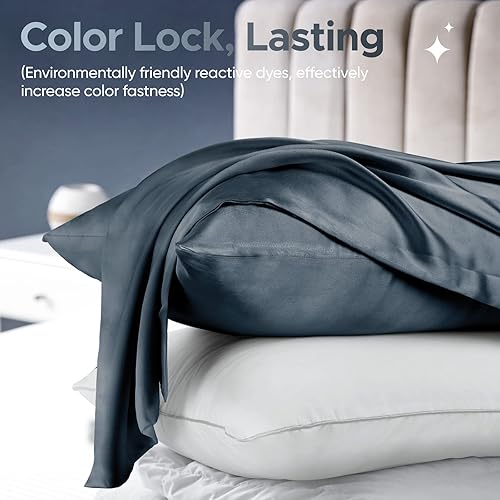 Miniatura 7 de Funda de almohada de seda de morera 100 % pura para cabello y piel, resistente a los alérgenos, doble cara, 600 hilos de seda con cremallera oculta,