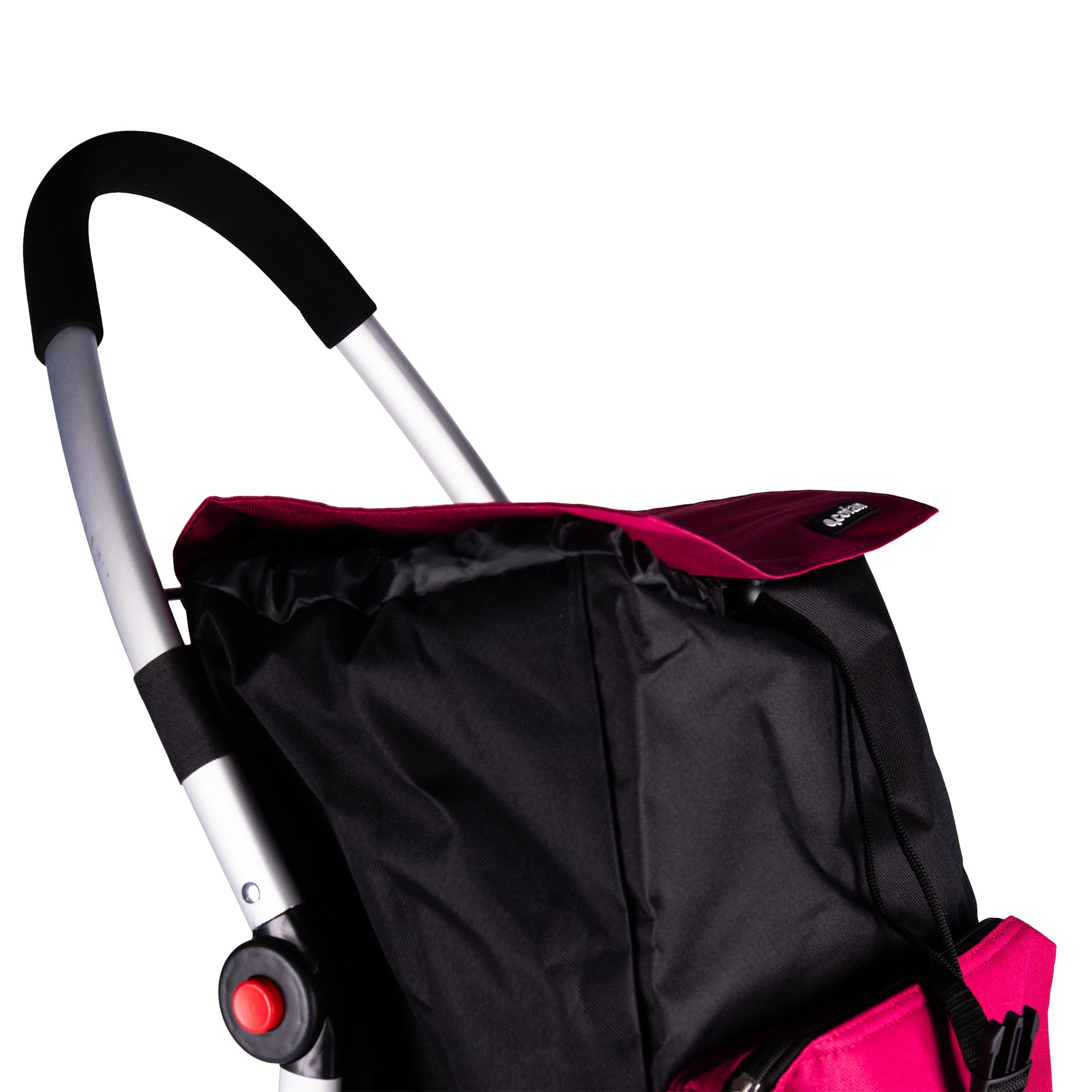 Cofan Carro de la compra plegable con 2 ruedas | Material: aluminio | Bolsa de 43 litros | Bolsillo para congelados | | Negro y beige/Negro y granate (Negro y Granate, 43 Litros)