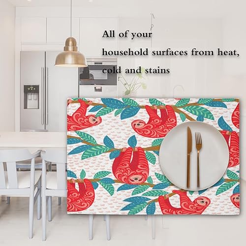 Miniatura 7 de Juego de 6 manteles individuales lavables para mesa de comedor, 12 x 18 pulgadas, manteles individuales decorativos de granja, resistentes al