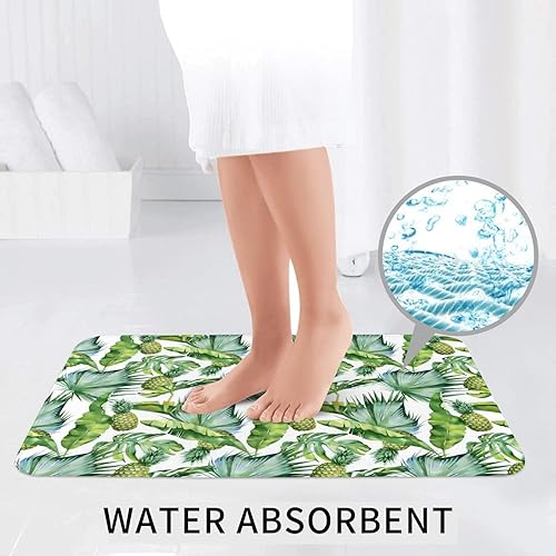 Miniatura 4 de Pineapple Maple Leaf Bathroom Rugs and Mats Sets 3 Piece, Ultra Soft Non Slip Absorbent Microfiber Bath Rugs and U-Shaped Toilet Rug, Bathroom Floor