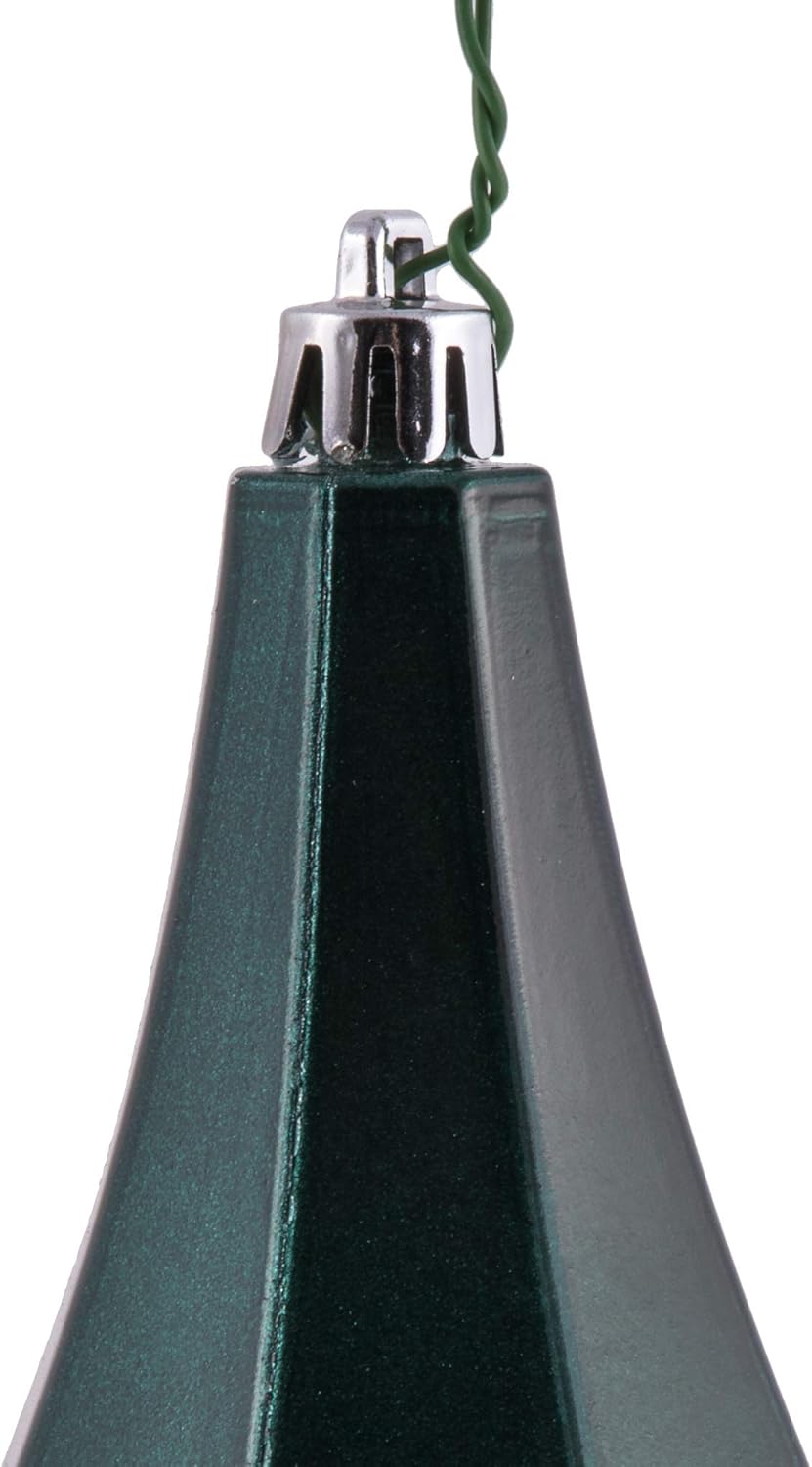 Vickerman 8" Candy Finish Diamond Finial Ornament, Shatterproof Plastic, Holiday Christmas Tree Decoration, 2 Pack, Sea Blue