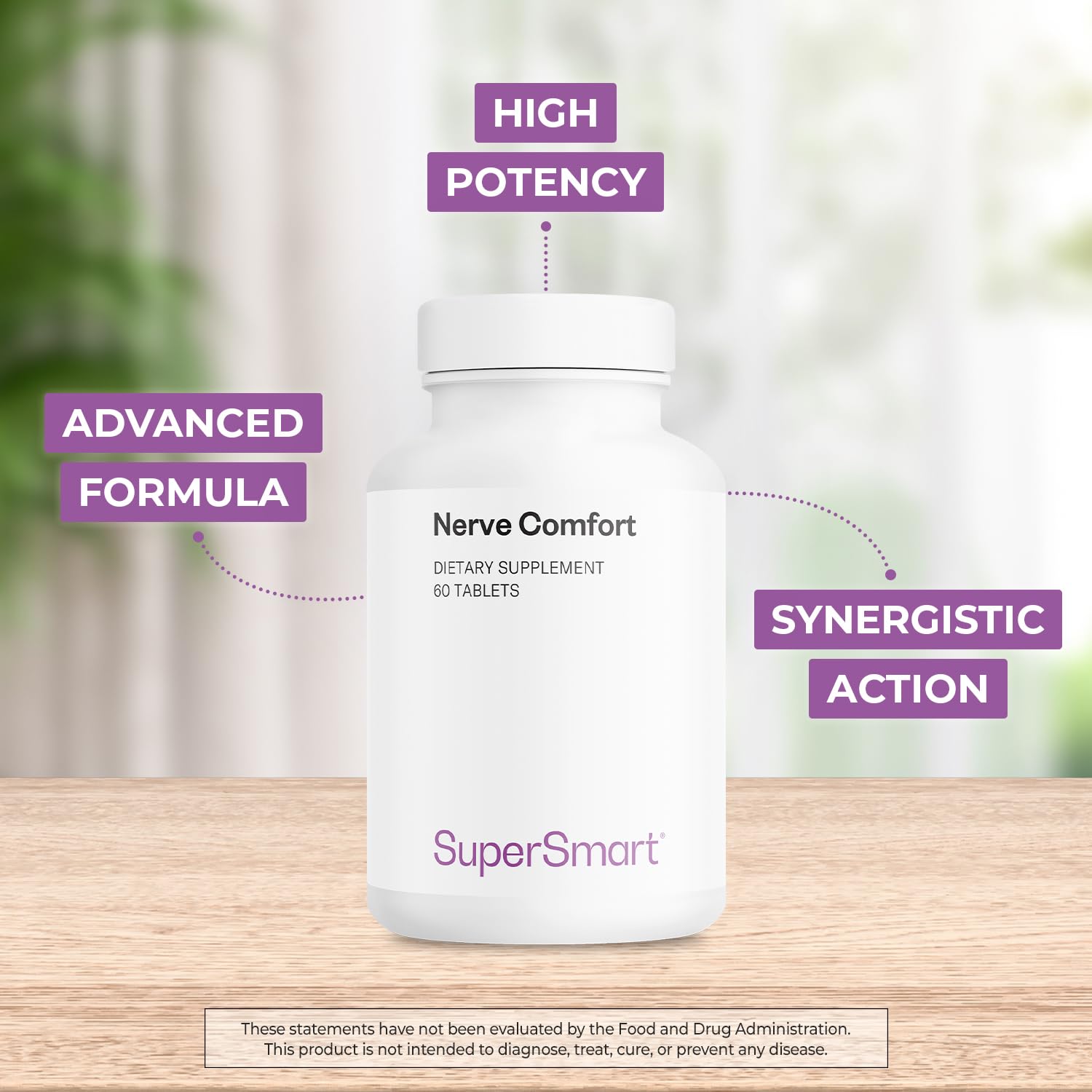 Supersmart Nerve Comfort (Advanced Formula) - with Alpha Lipoic Acid ALA, Acetyl-L-Carnitine, Benfotiamine & Magnesium Supplement | Non-GMO & Gluten Free - 60 Tablets — Amazon image 2