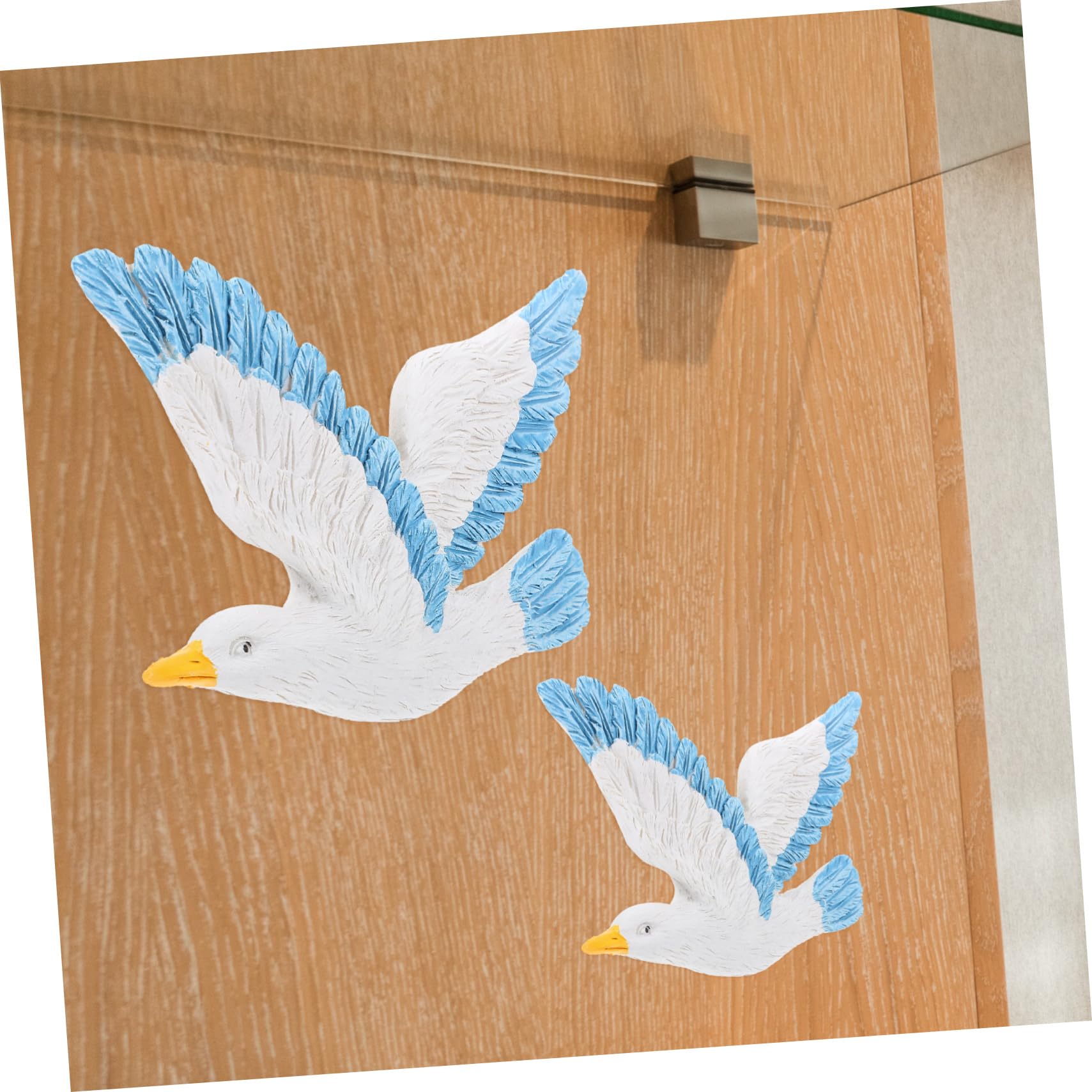 3 Pezzi Gabbiani in Resina Blu, Decorazione da Parete Sospesa per Salotto e Sfondo, Stile Creativo e Sicuro per Casa