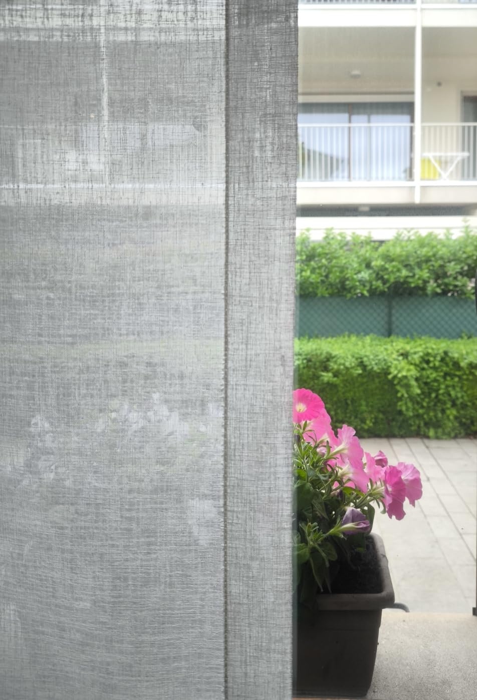 Tenda a Vetro Bianco Naturale – Nastro a Strappo in Alto e Tasca per Piattina in Basso – Effetto Lino - Larghezze da 35 a 90 cm – Lunghezza su Misura - 55x135 cm