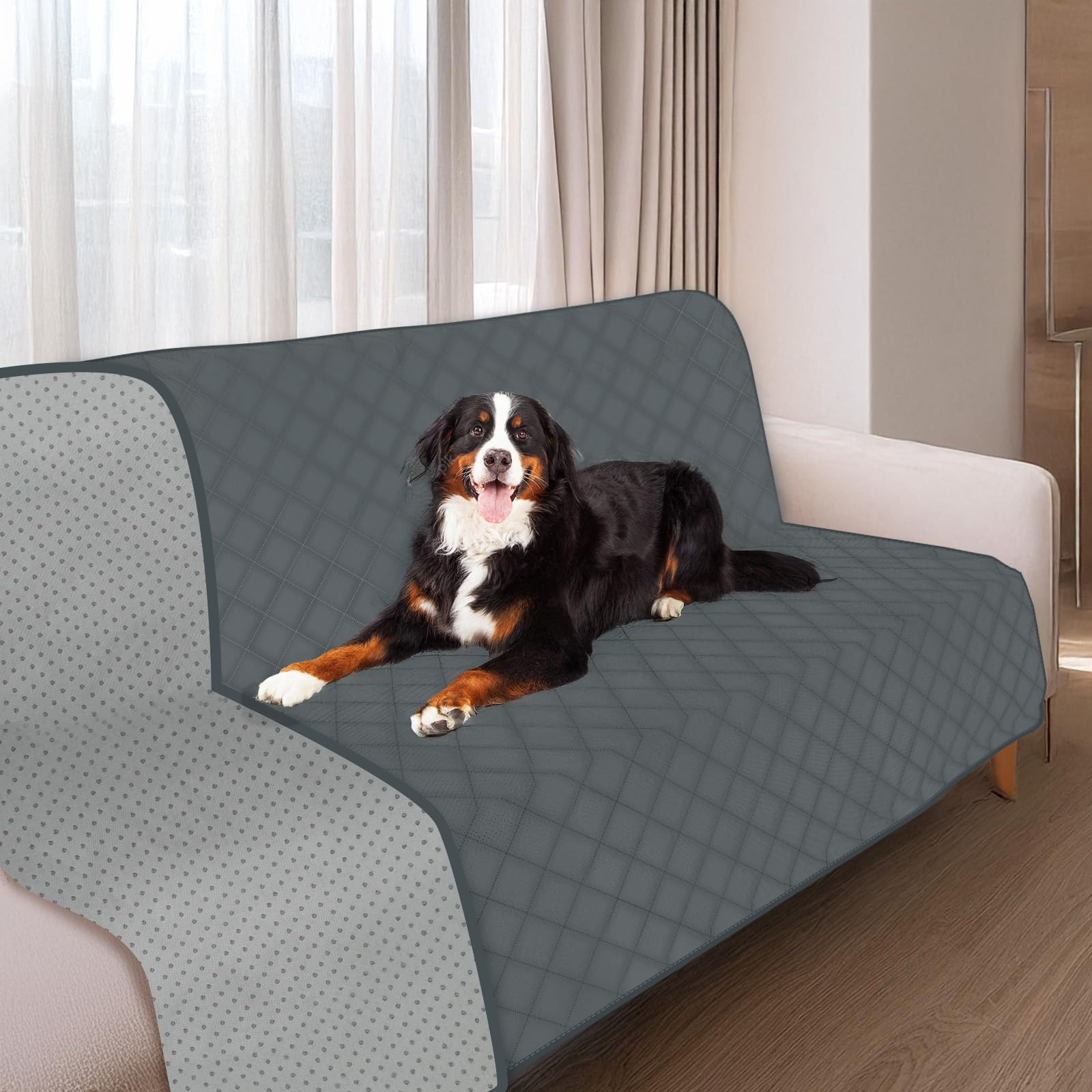 Nobleza Grey Waterproof Dog Blanket, 178×76Cm Washable Sofa Cover, Non-Slip Soft Pet Blankets For Dogs, Waterproof Sofa Protector For Couch Bed Furniture,