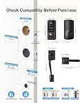 Smart Keyless Entry Door Lock with Handles, Hornbill Front Door Lock Set, Keypad Code Lock with Lever, Digital Touchscreen via Alexa/Bluetooth/Keyfob/Key
