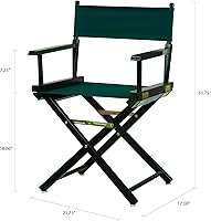 Vista 3 de Casual Home - Silla de director de 18 in, marco negro, con lona color verde cazador.