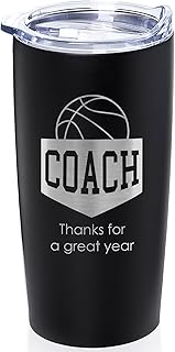 Lifetime Creations Engraved Basketball Coach Tumbler: Basketball Coach Thank You Gift Ideas, Appreciation Gift, Insulated Stainless Steel (Matte Black, 20 Ounce Travel Mug)
