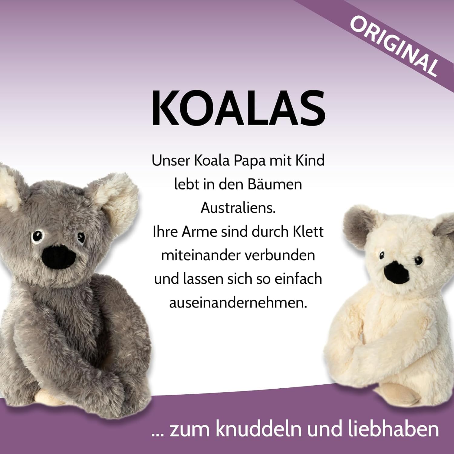 Habibi Koalas - Cojín térmico prémium para niños y adultos, 2 unidades, relleno de mijo extraíble, para calentar microondas y horno