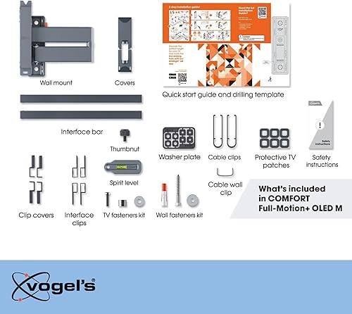 Miniatura 7 de Vogel's TVM 3465 Soporte de pared OLED de movimiento completo para televisores de 32 a 65 pulgadas, máx. 55 libras (55.1lbs), gira hasta 180,