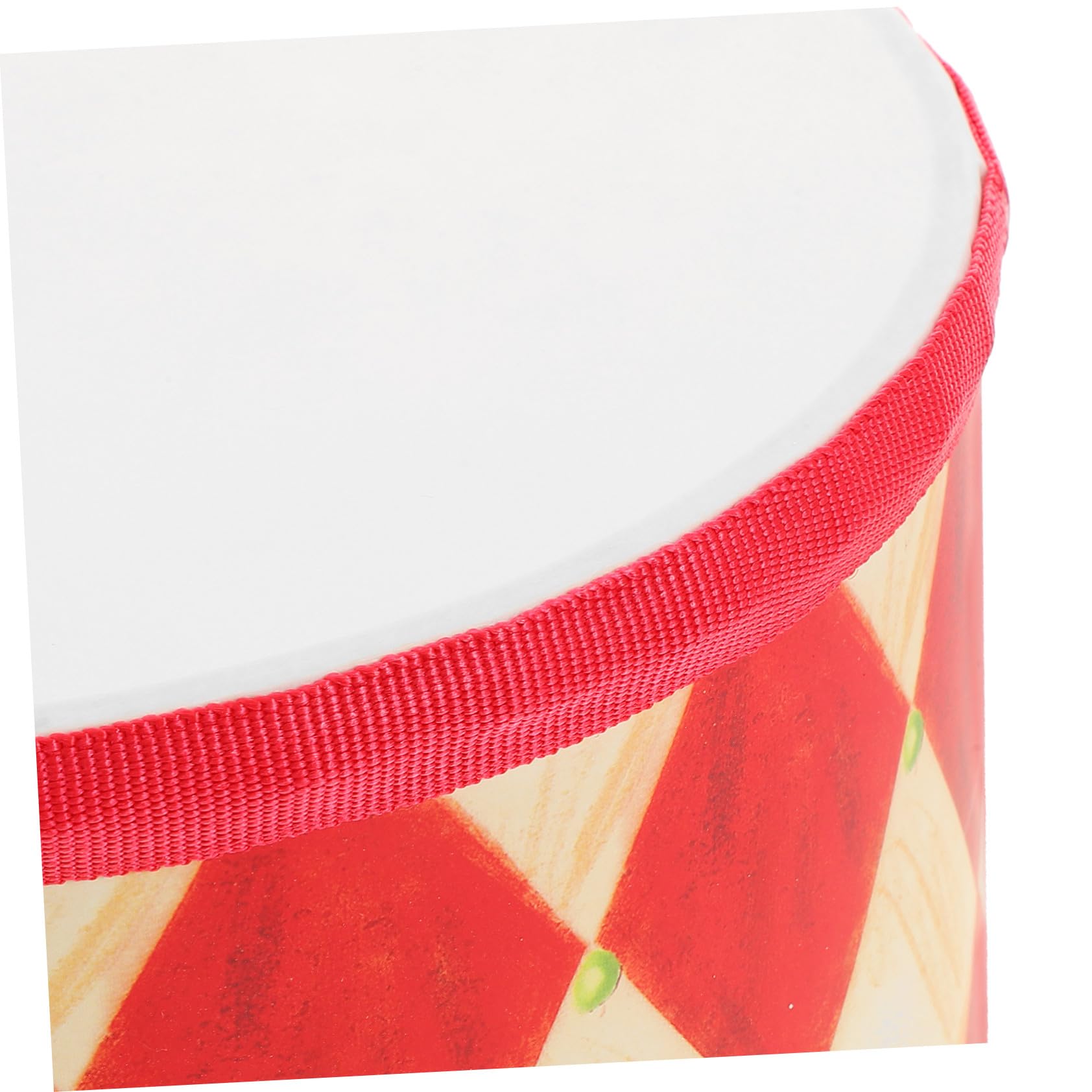 Tamburello a Mano Tamburo Musicale per Bambini Piccoli 20 Cm con Design Rosso a Griglia per Gioco Educativo Individuale e Attività di Gruppo