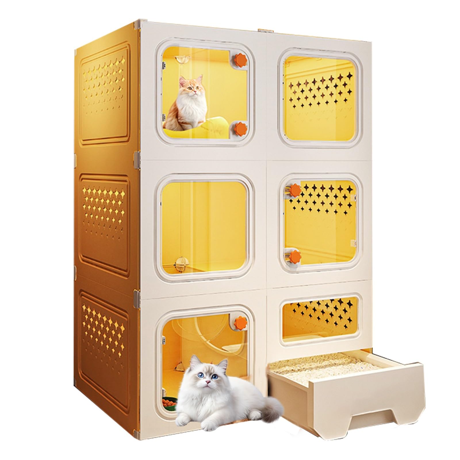 Cage pour chat d'intérieur idéale pour petits appartements avec fenêtres transparentes