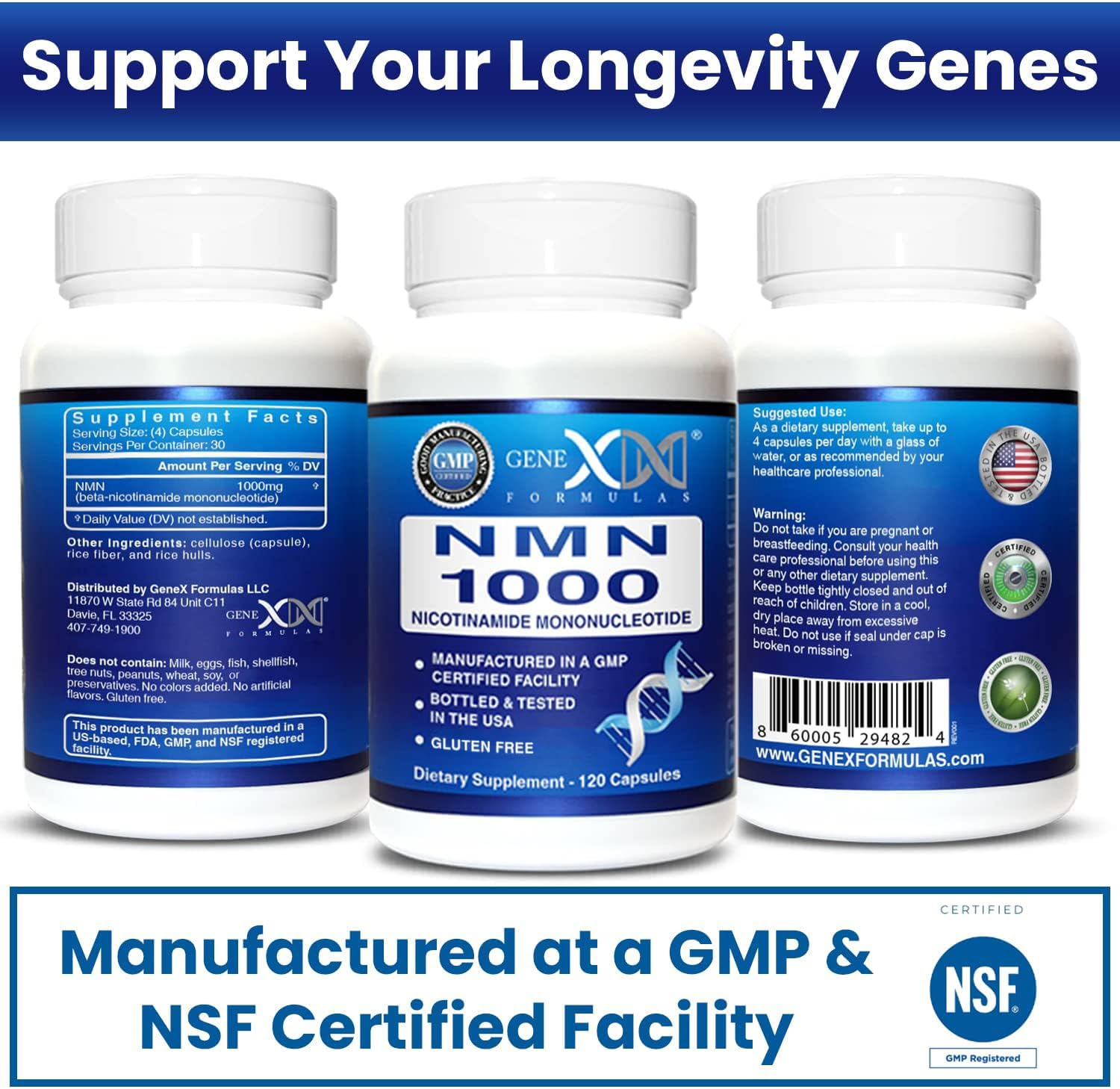 Genex Formulas NMN 10000mg Dose Stabilized Form 99% Pure Supplement 60 Caps — Amazon image 6