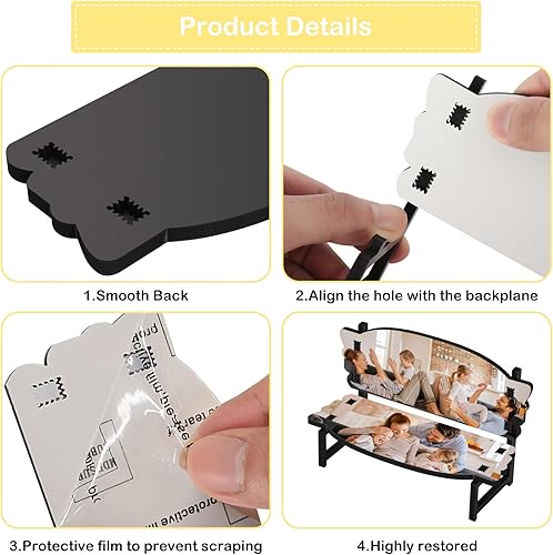 Miniatura 4 de Paquete de 5 unidades de decoración de silla de banco conmemorativa en blanco, hecho a mano, marco de fotos de banco náutico, transferencia de