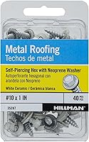 Vista 6 de The Hillman Group The Hillman Group 35287 - Láminas autoperforantes, color blanco, 10 x 1, paquete de 40